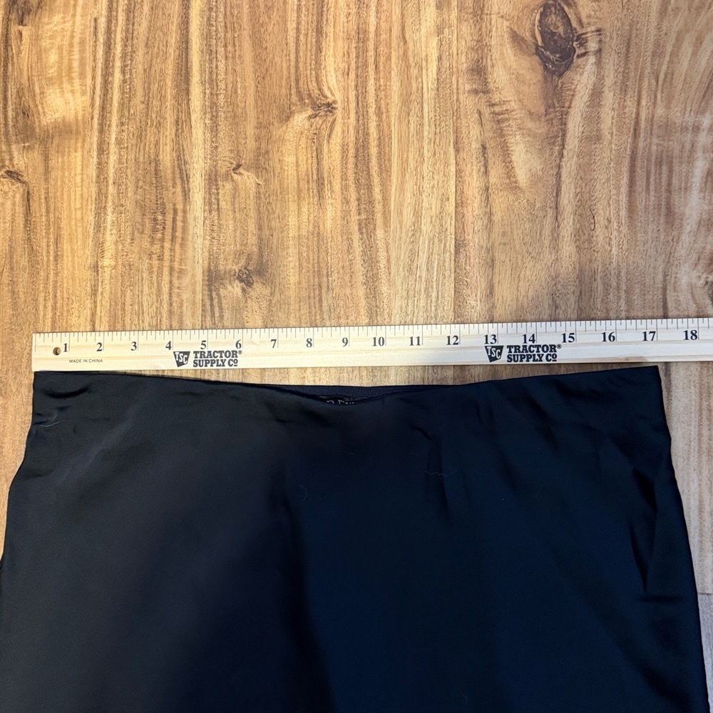 J. Crew women’s large tall LT skirt midi maxi Black satin solid business casual - Picture 5 of 7